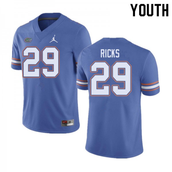 Jordan Brand Youth #29 Isaac Ricks Florida Gators College Football Jersey Blue